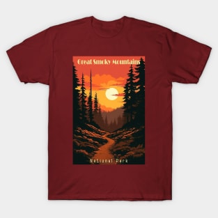 Great Smoky Mountains national park vintage travel poster T-Shirt